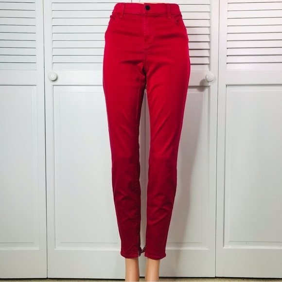 J BRAND Red Burn Ankle Crop Pants Size 30 - Picture 1 of 10